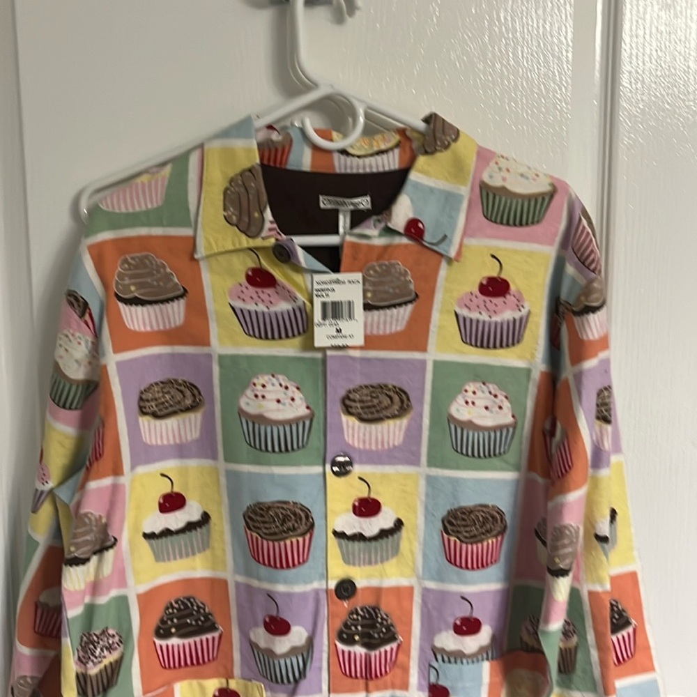 NWT PJ Salvage Size M Flannel Cupcake Print PJ Set *Price Firm*